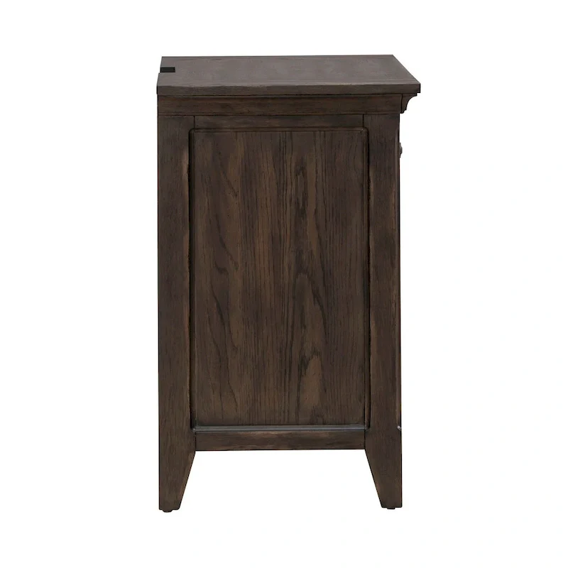 Paradise Valley Saddle Brown Nightstand with Charging Station