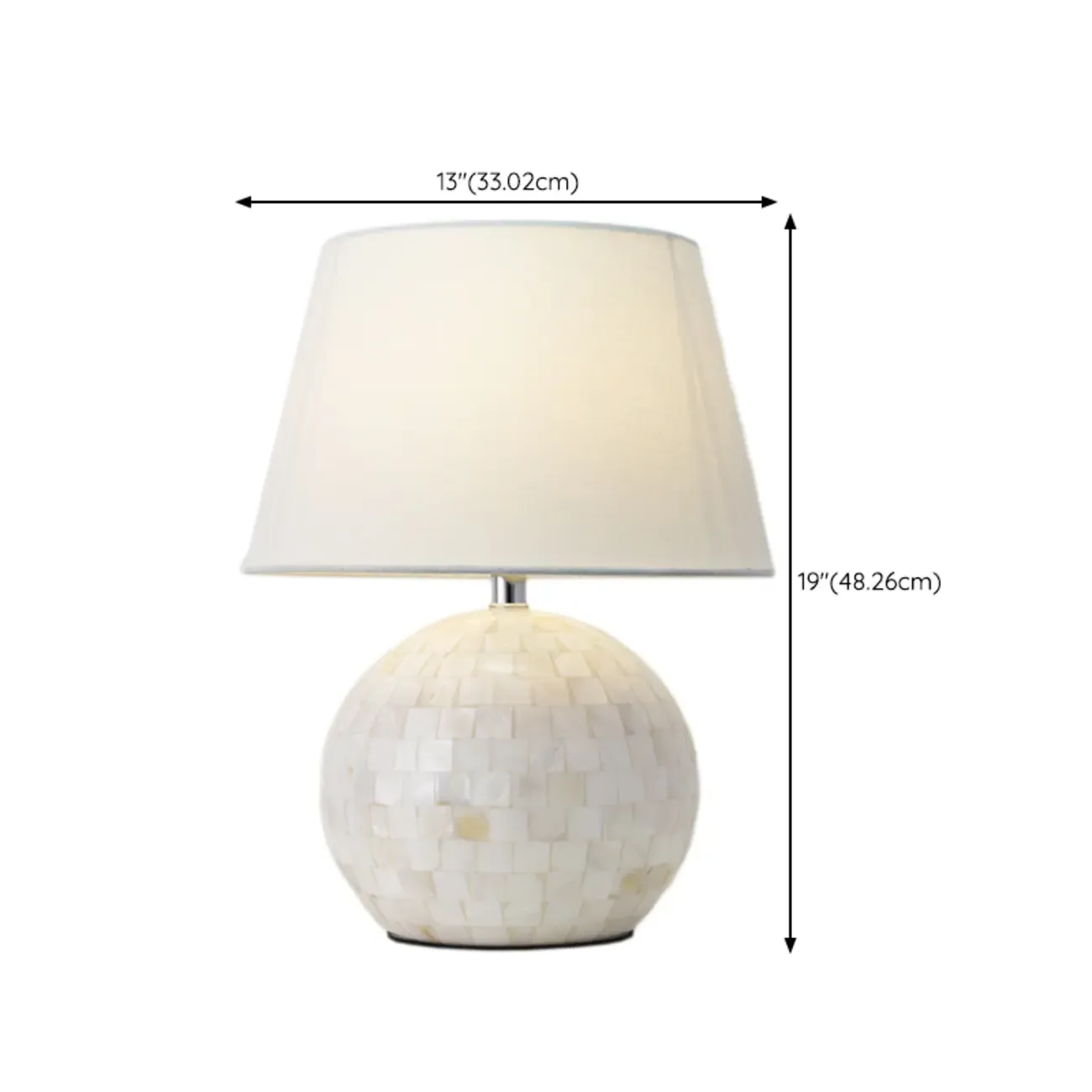 Modern Shell Table Lamp with Geometric Shade