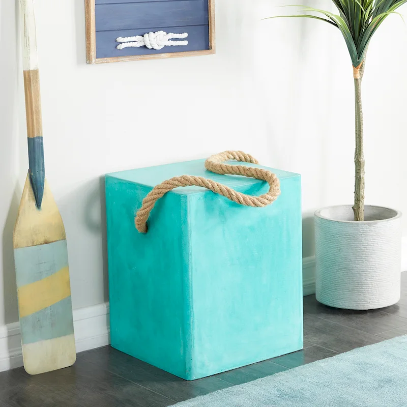 Fiber clay Contemporary Outdoor Accent Table - 15 x 15 x 18