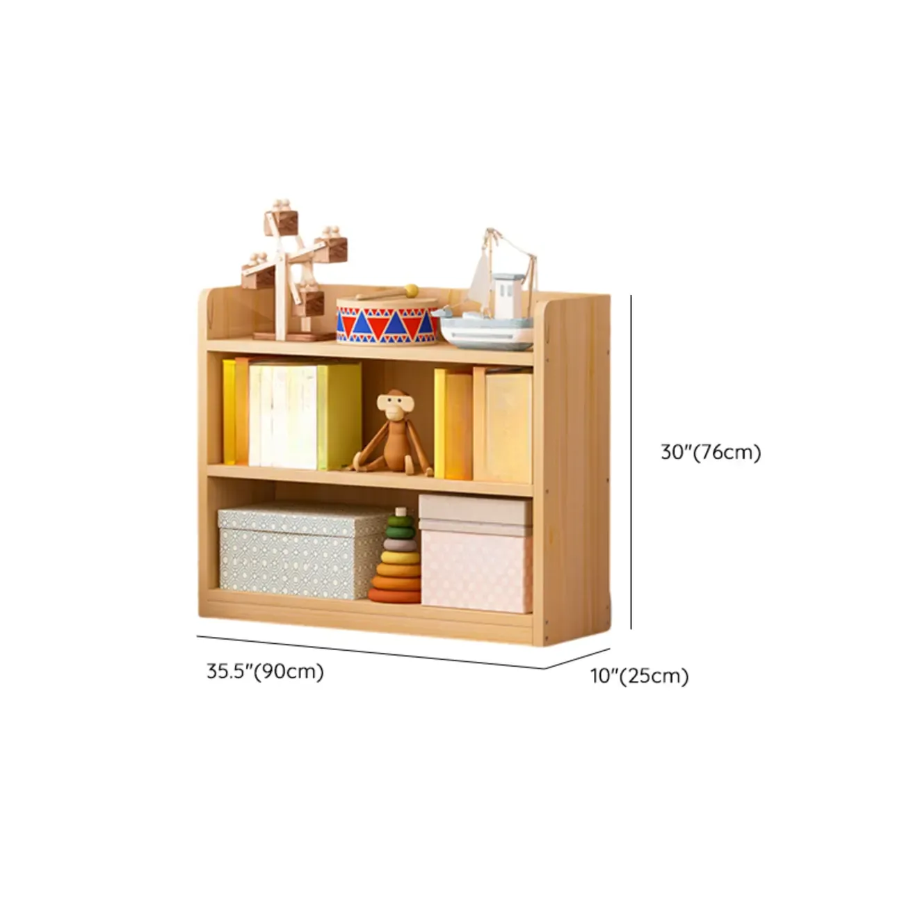 Solid Wood 5-Tier Display Open Shelving Unit Bookcase
