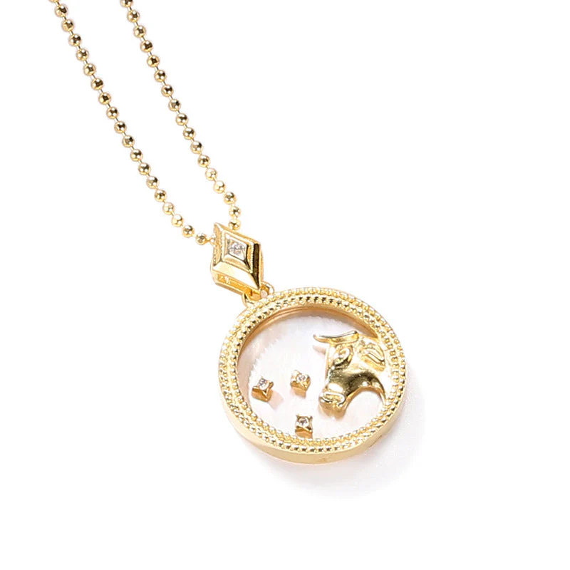 hulianfu Fashion Solid Zodiac Necklace - Deanwangkt