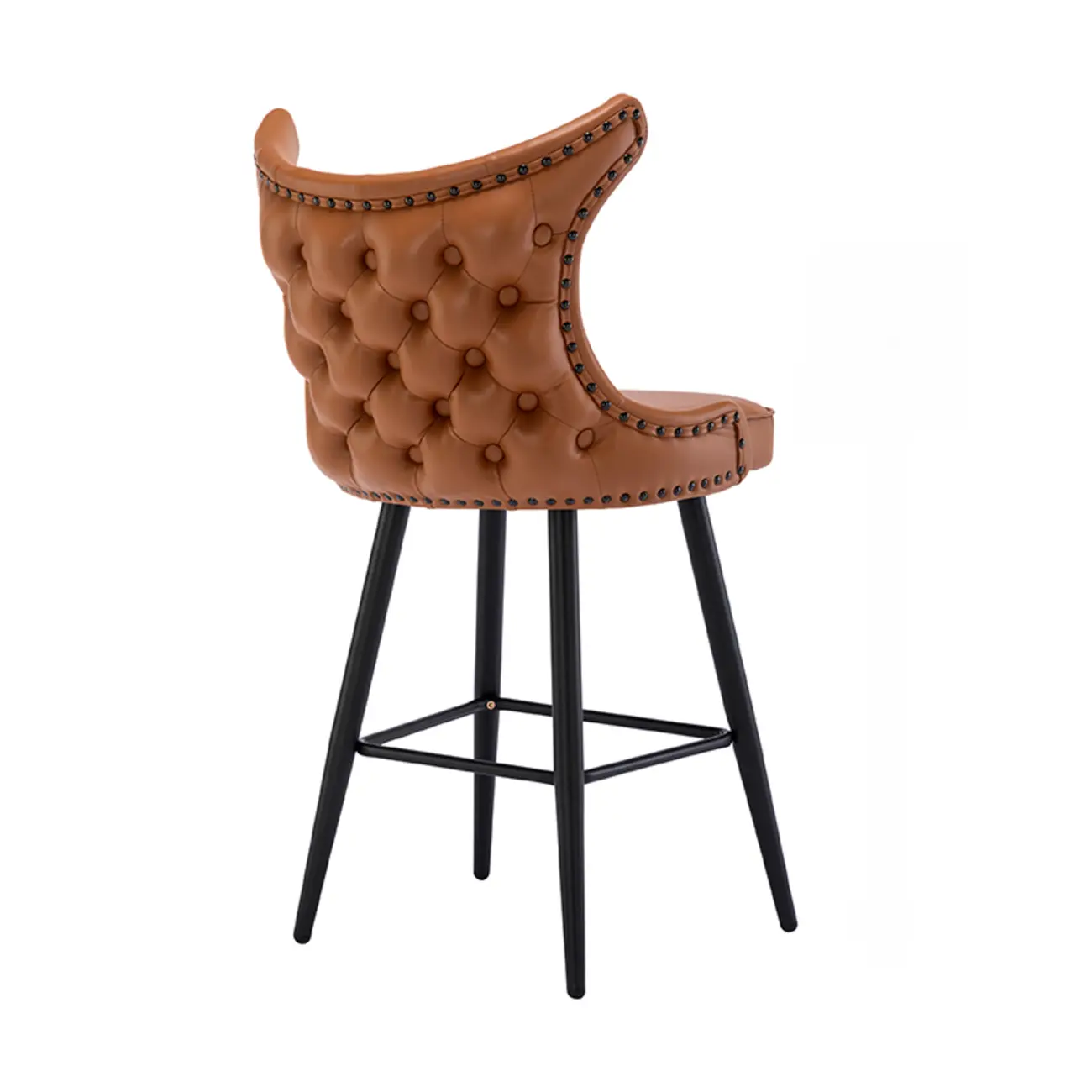 Tufted Four Legs Leather Wingback Counter Bar Stools