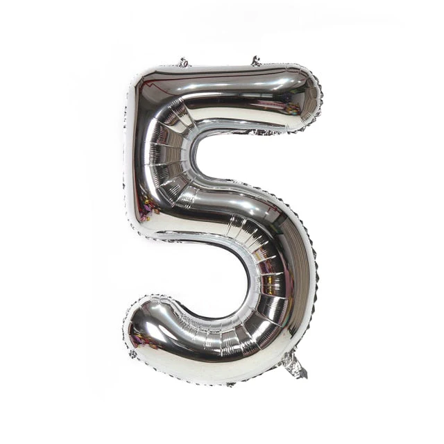 HULIANFU Silver Black Style Foil Letter Number Balloons Baby Shower Helium Ballon Happy Birthday Kids Adult Party Decoration Supplies - Deanwangkt