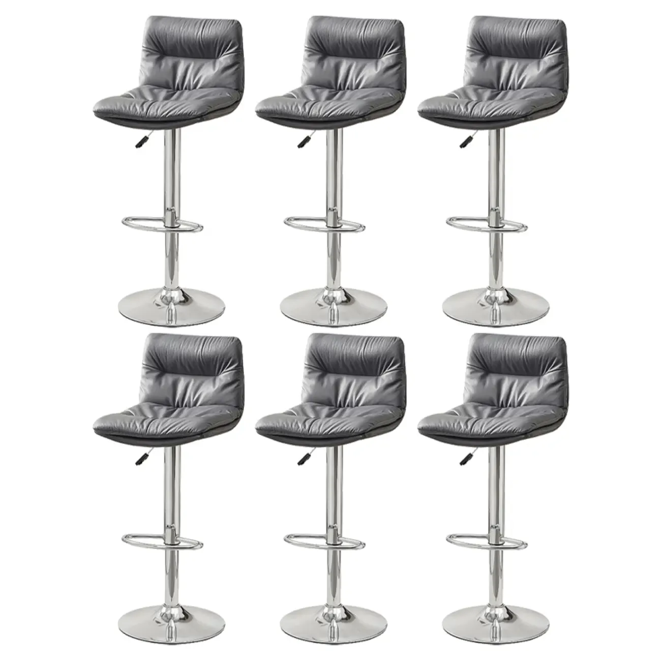 Modern Leather Saddle Swivel Adjustable Bar Stool