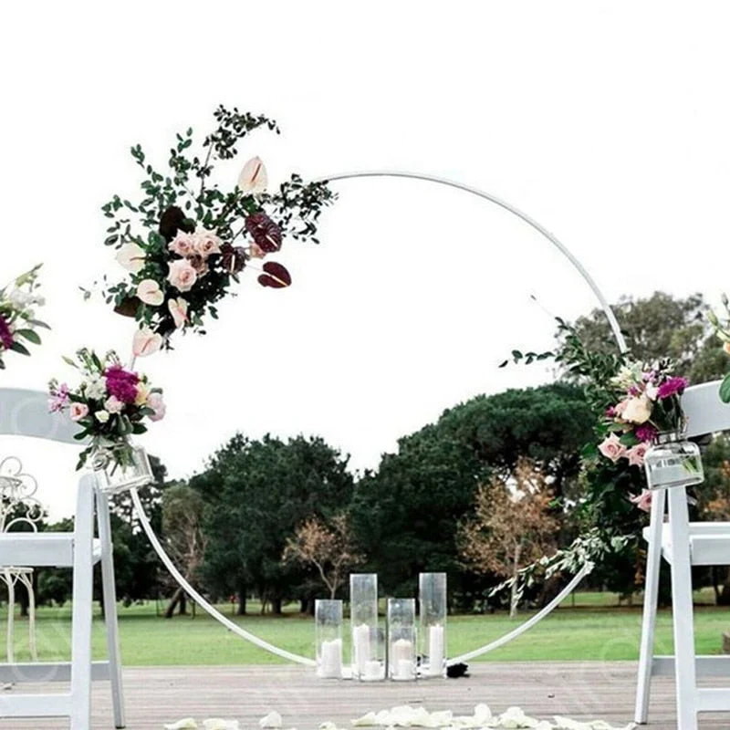 HULIANFU Round Wedding Arch Balloon Stand Holder Bow Of Birthday Party Decor Baby Shower Balloon Arch Circle Stand Background Decoration - Deanwangkt