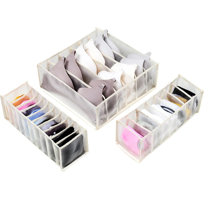 HULIANFU Underwear Bra Organizer Storage Box Drawer Closet Organizers Divider Boxes For Underwear Scarves Socks Bra - Deanwangkt