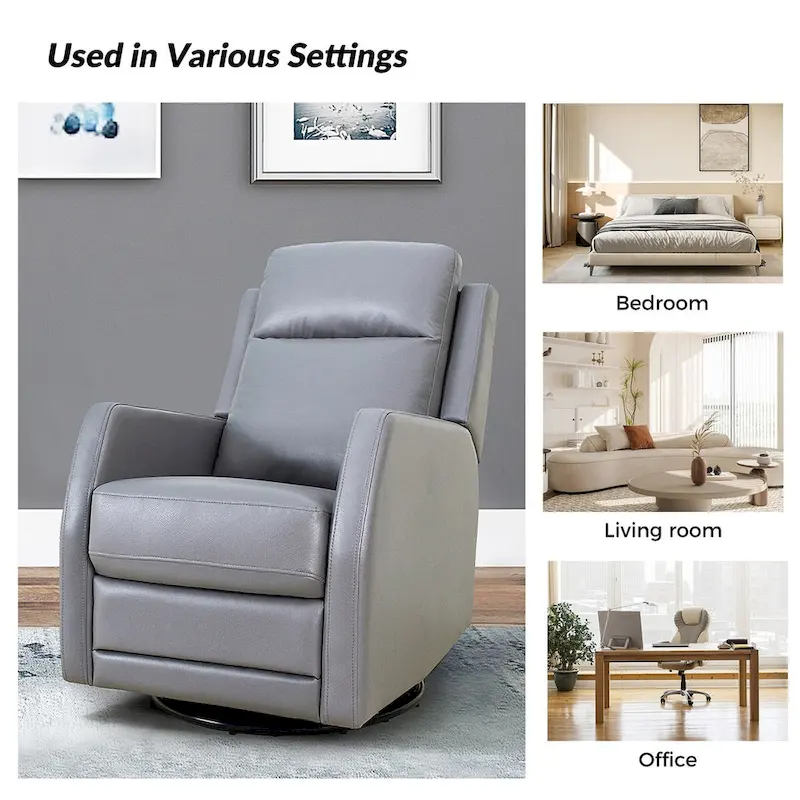 Esteban Swivel Recliner with Tufted Back Set of 2 by HULALA HOME