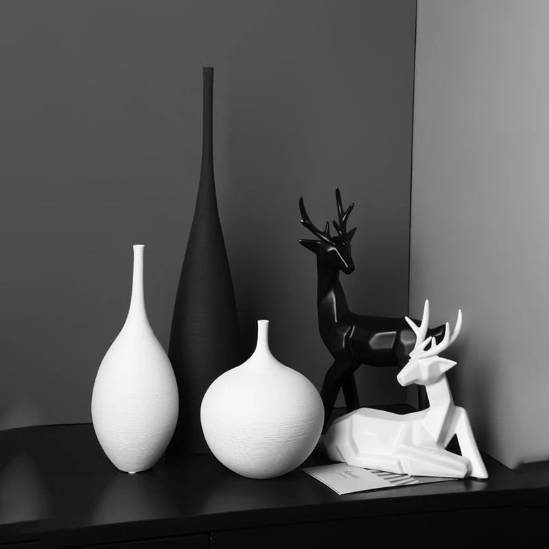 HULIANFU Simple Nordic Style Vases Handmade Art Zen Vases High-Quality Luxury Bedside Restaurant Decorations TV Cabinet - Deanwangkt