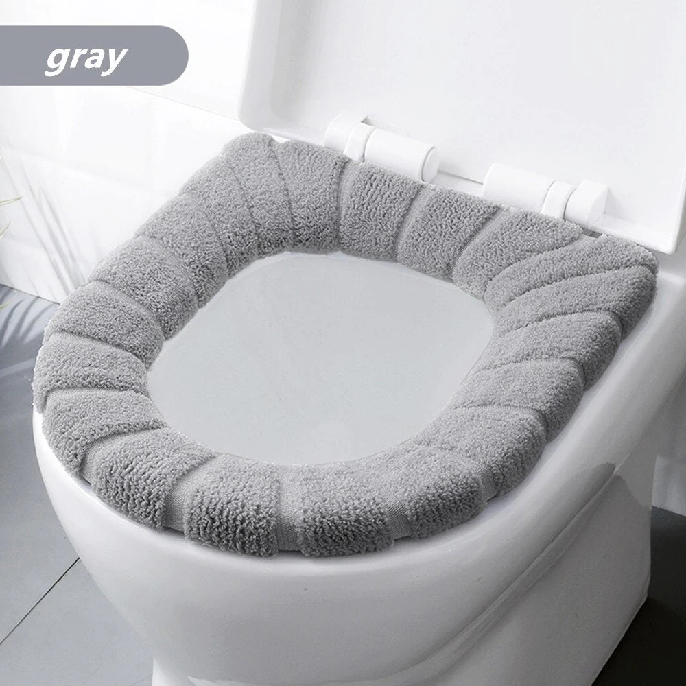 HULIANFU Universal Four Seasons Thickened Househol Soft Mat Autumn Winter Toilet Cover Toilet Seat Cushion Thick Plush Warm Pads - Deanwangkt