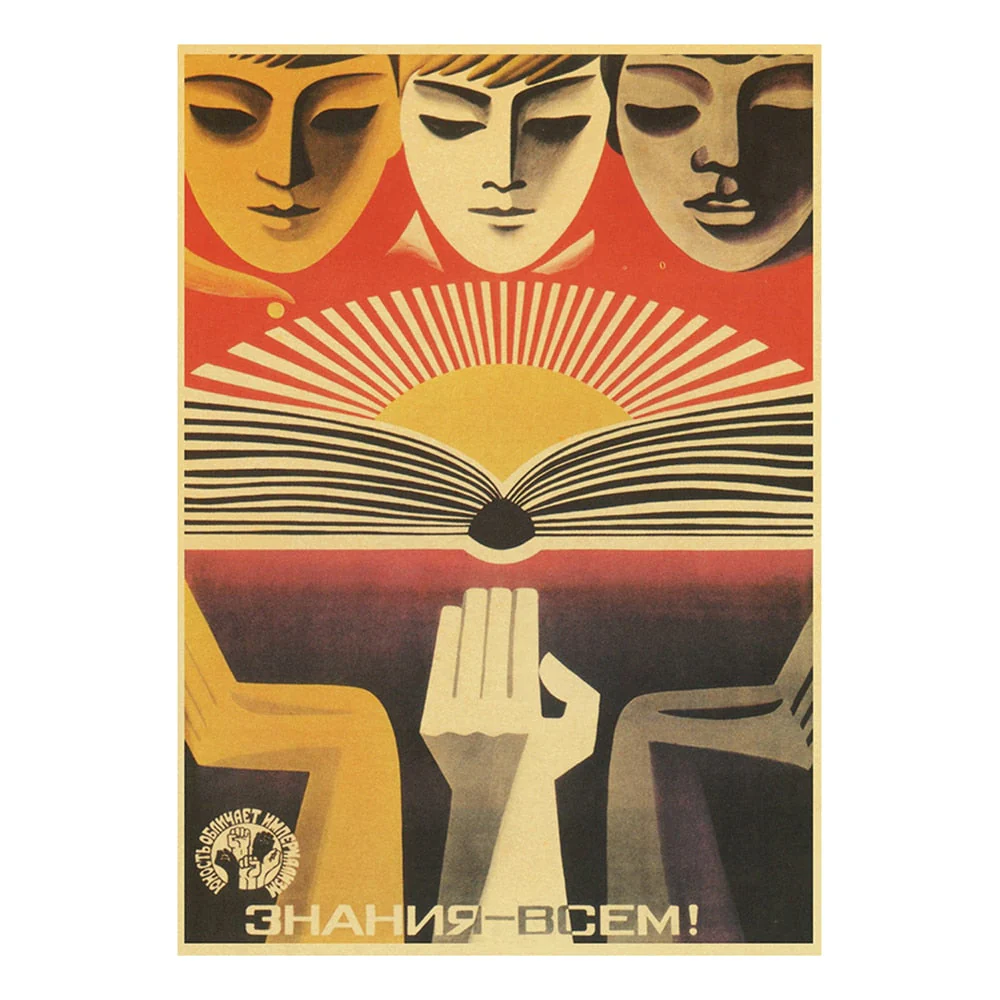 HULIANFU Soviet USSR CCCP Posters Celebrity Stalin Retro Kraft Paper Sticker Vintage Room Home Bar Cafe Decor Aesthetic Art Wall Painting - Deanwangkt