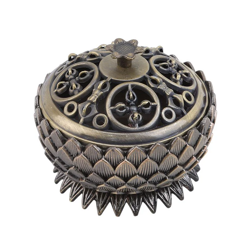 HULIANFU Retro Lotus Incense Burners Dragon Incense Holder Incense Burner Mini Sandalwood Censer Home Office Decor Decoration Craft - Deanwangkt