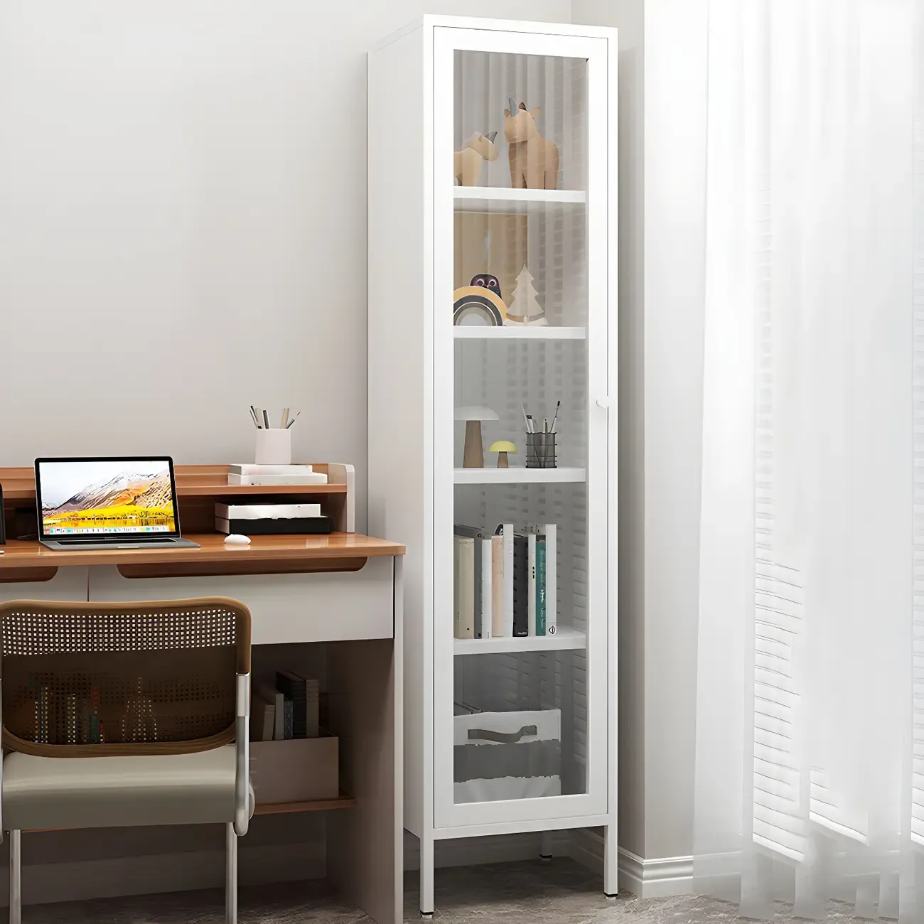 Modern Metal Glass Door Cabinet for Office Storage
