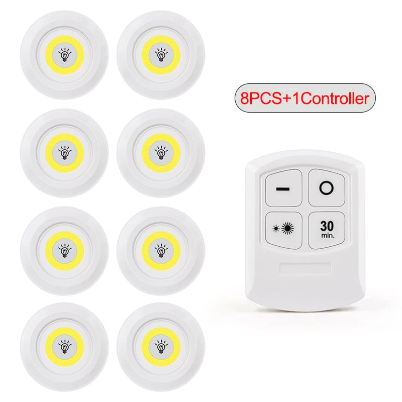HULIANFU LED Light COB Under Cabinet Light Night Light Wireless Remote Control Dimmable Wardrobe Lamp 3W Super Bright Closet Lighting - Deanwangkt