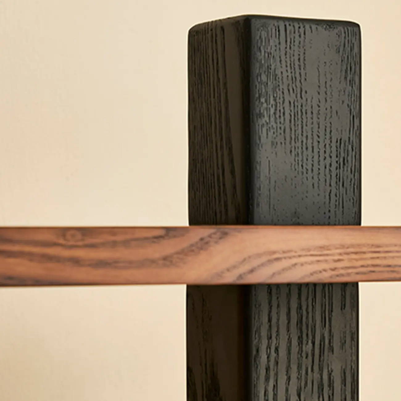 Elegant Ash Wood Open Back Display Vertical Bookcase