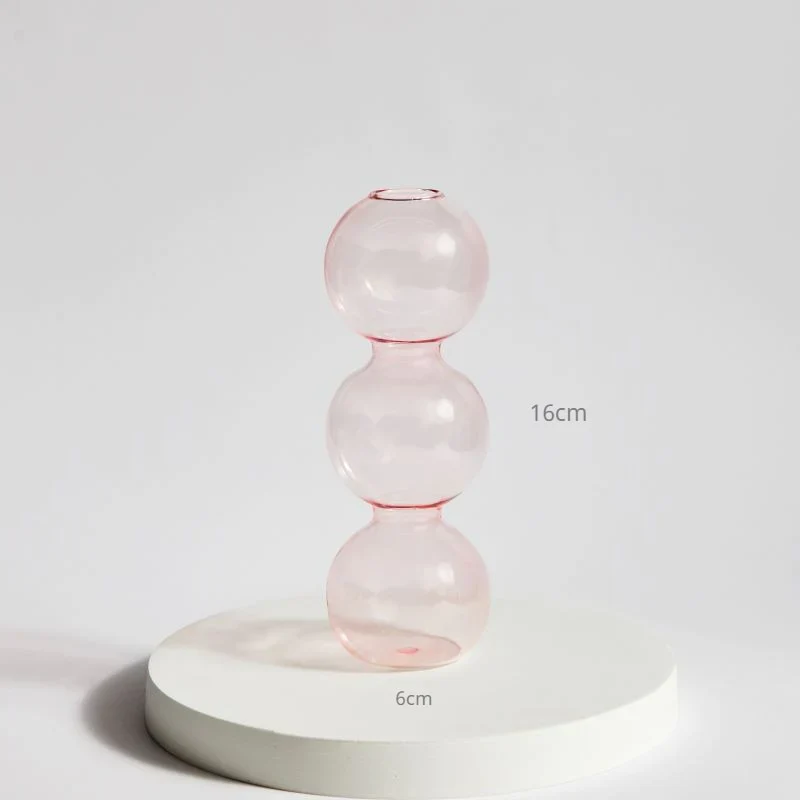 HULIANFU Nordic Creative Glass Bubble Vase Flower Arrangement Spherical Art Flower Ornaments Vases Decoration Home Birthday Gift - Deanwangkt
