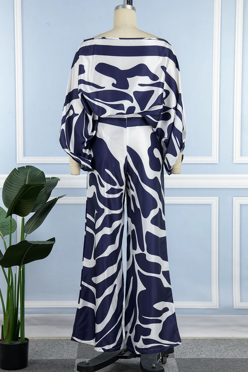 hulianfu Casual Elegant Print Patchwork Off the Shoulder Long Sleeve Two Pieces(13 Colors) - Deanwangkt