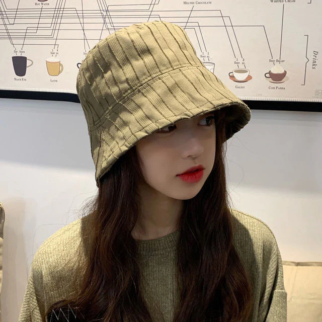 Hulianfu Bucket Hats Women Solid Simple Basic All-match Casual New Design Korean Fashion Sun Protection Streatwear Harajuku College Cozy - Deanwangkt