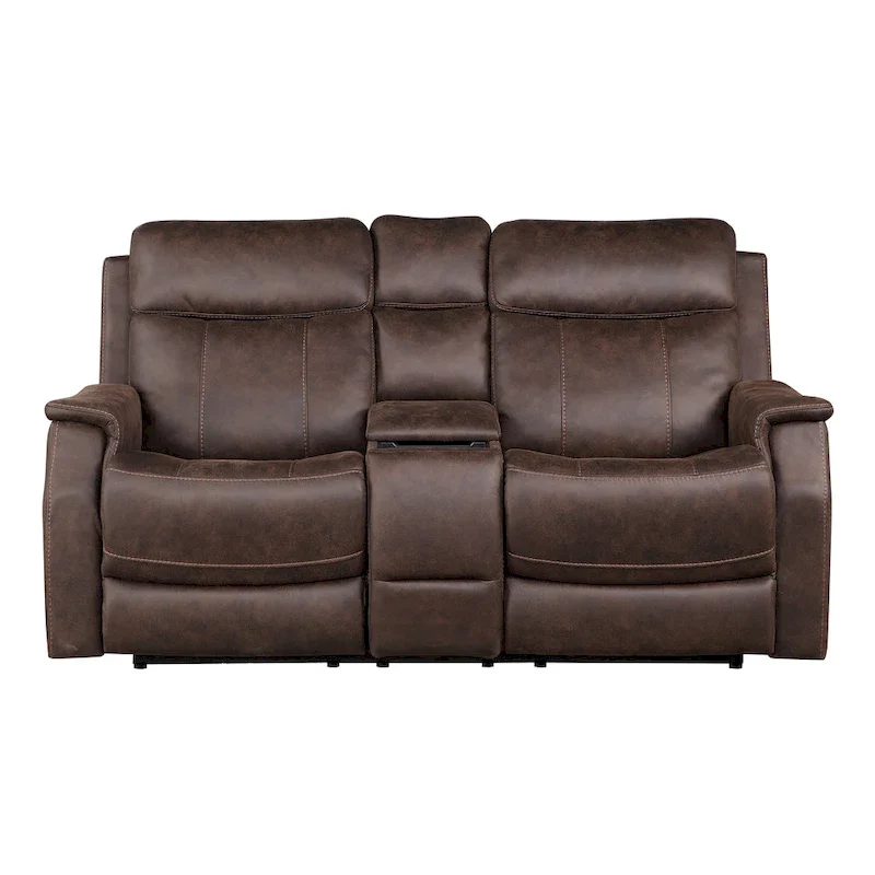 Steve Silver Faux Leather Power Reclining Console Loveseat