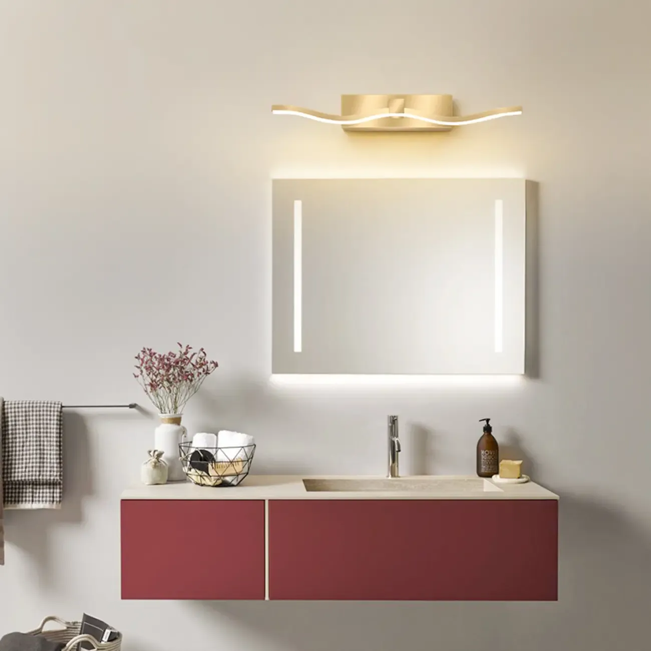 Wall-Mounted Bathroom LED Vanity Light with Silica Gel Shade