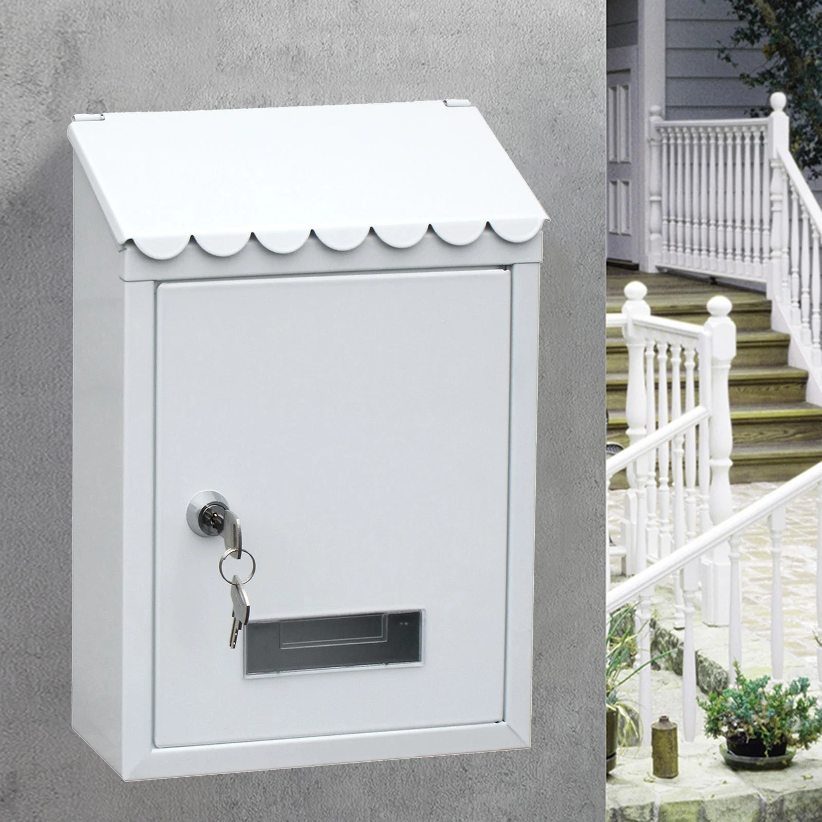 HULIANFU Rust-proof Mailbox Wall Mount Post Lockable Mail Box Office Drop Box Case - Deanwangkt