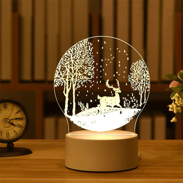 HULIANFU Romantic Love 3D Lamp Heart-shaped Balloon Acrylic LED Night Light Decorative Table Lamp Valentine Day Sweetheart Wife Gift - Deanwangkt