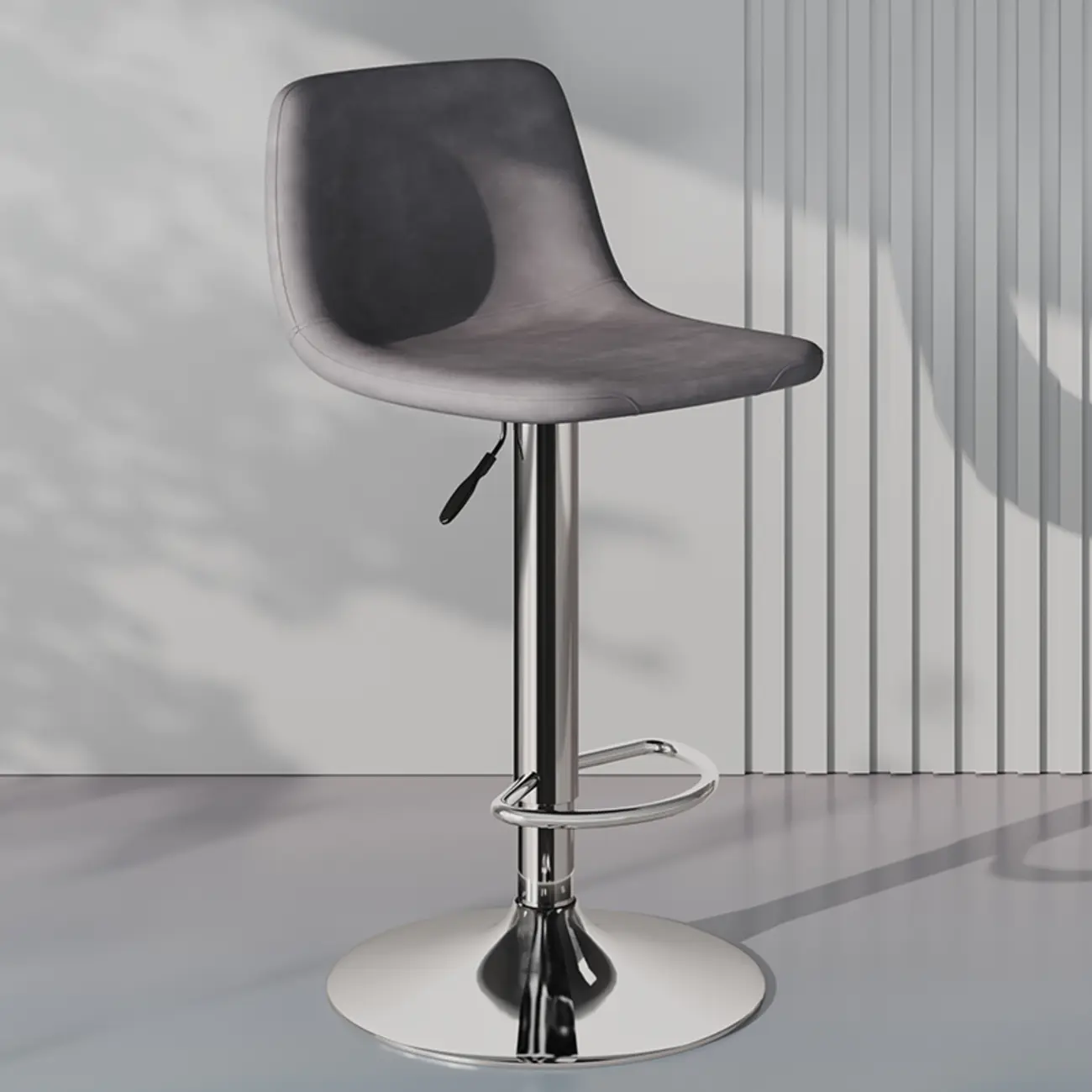 Modern Leather Swivel Bar Stool Adjustable Height