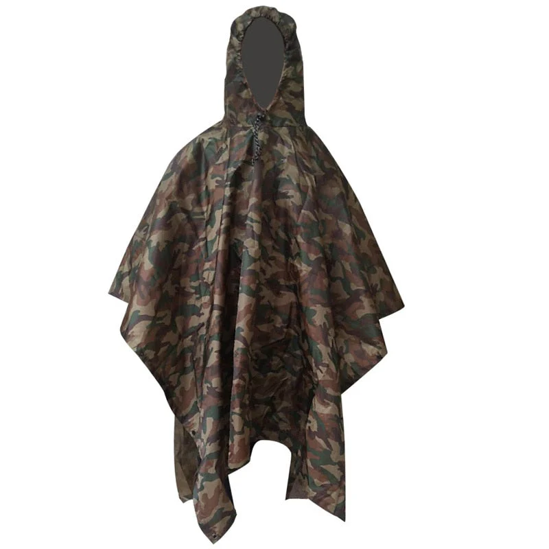 HULIANFU Portable Multifunctional 3 In 1 Rain Coat Hiking Camping Raincoat Poncho Mat Awning Durable Outdoor Activity Rain Gear Supplie - Deanwangkt