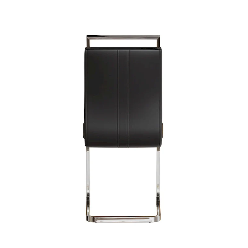 PU Leather High Back Upholstered Dining Chair w/ Metal Legs(Set of 4)