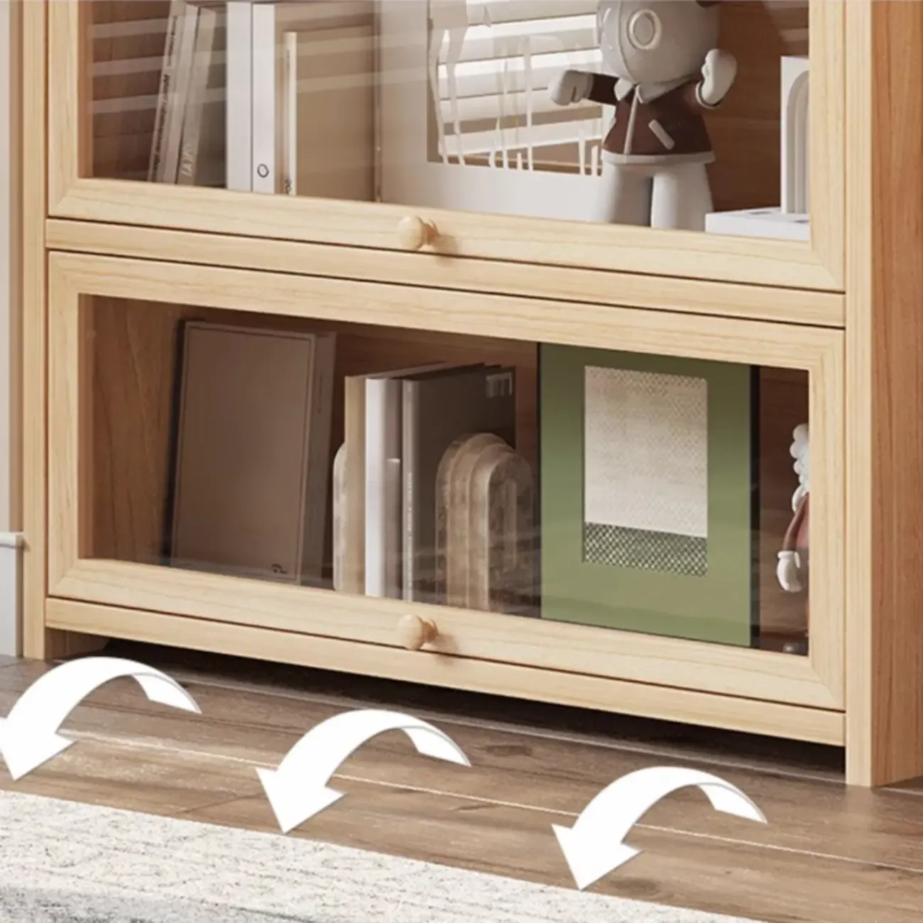 Classic Natural Finish Solid Wood 5-Shelf Display Bookcase