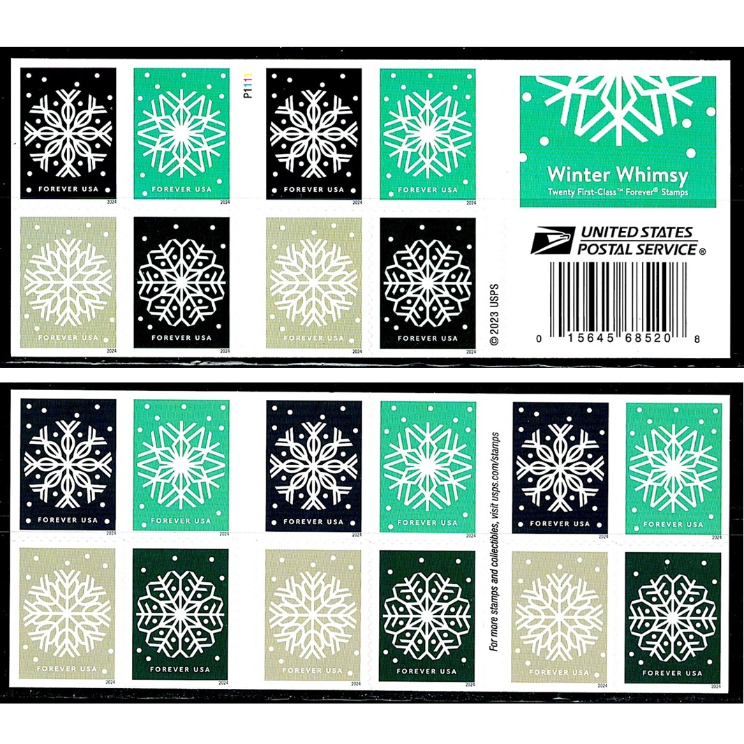 Winter Whimsy 2024, (Book of 20) - TWENTYSTAMPS