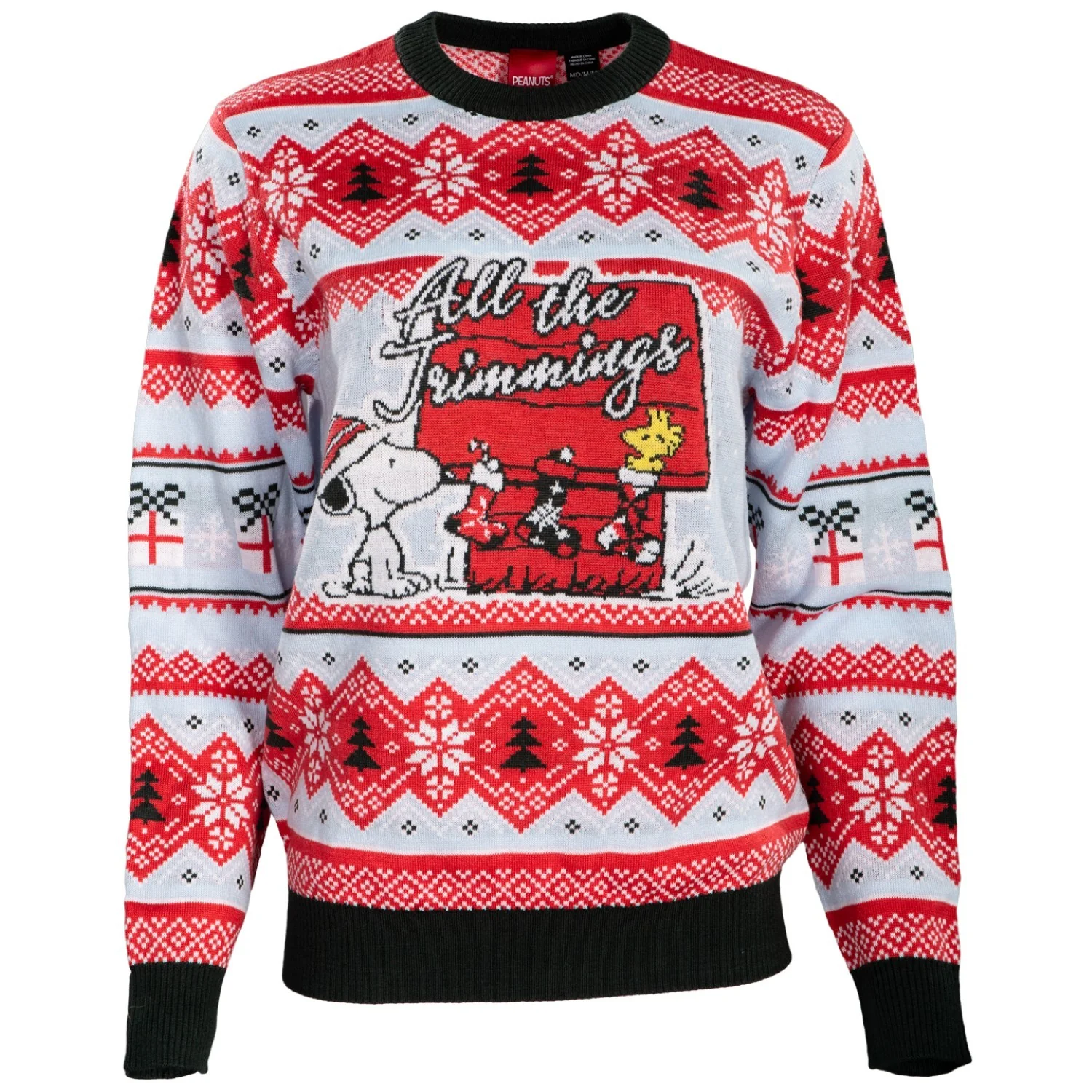 Peanuts House All the Trimmings Adult Unisex Ugly Christmas Sweater