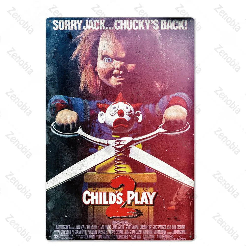 HULIANFU Vintage Horror Movies Metal Poster Wall Art Stickers for Pub Bar Club Home Wall Room Decoration Retro Mtal Sign Plaque Tin Plate - Deanwangkt