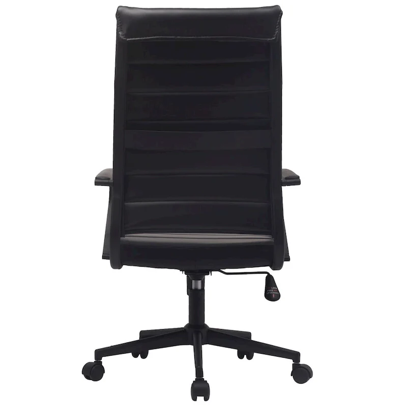 Modern High Back Office Chair Ribbed PU Leather Manager Tilt Conference Room Computer Desk Boss Task Executive Boss