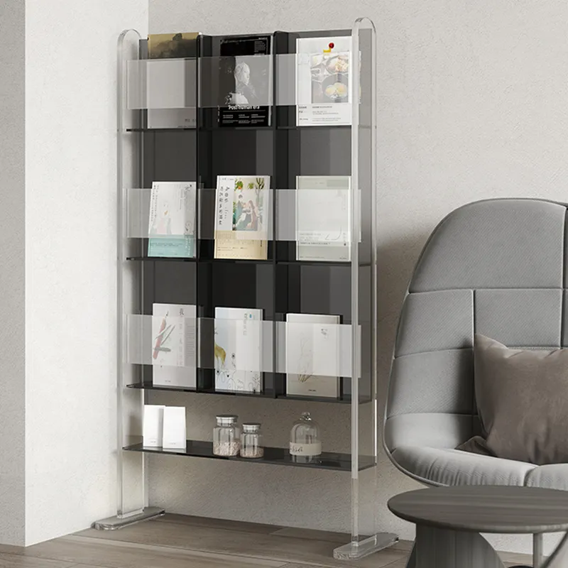Vertical Acrylic 4-Shelf Closed Back Display Bookcase