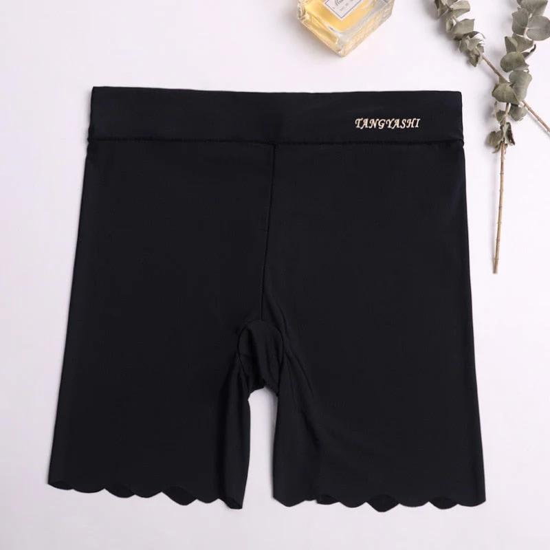 Hulianfu M~4xl Women's Safety Pants Thin Breathable Non-curling Boxer Shorts High Waist Short Pants Plus Size Four-corner Legging Shorts - Deanwangkt