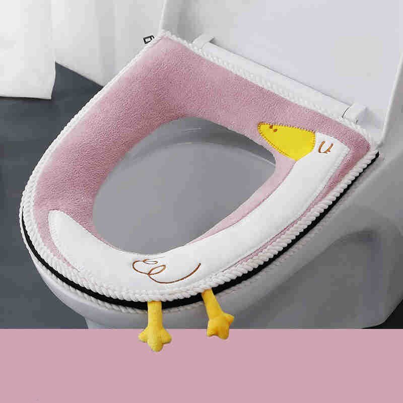HULIANFU NEW Hot Sale Comfortable cartoon bathroom Toilet Seat Cover Winter Toilet Cover Household Closestool Mat Seat Case Lid Cover - Deanwangkt