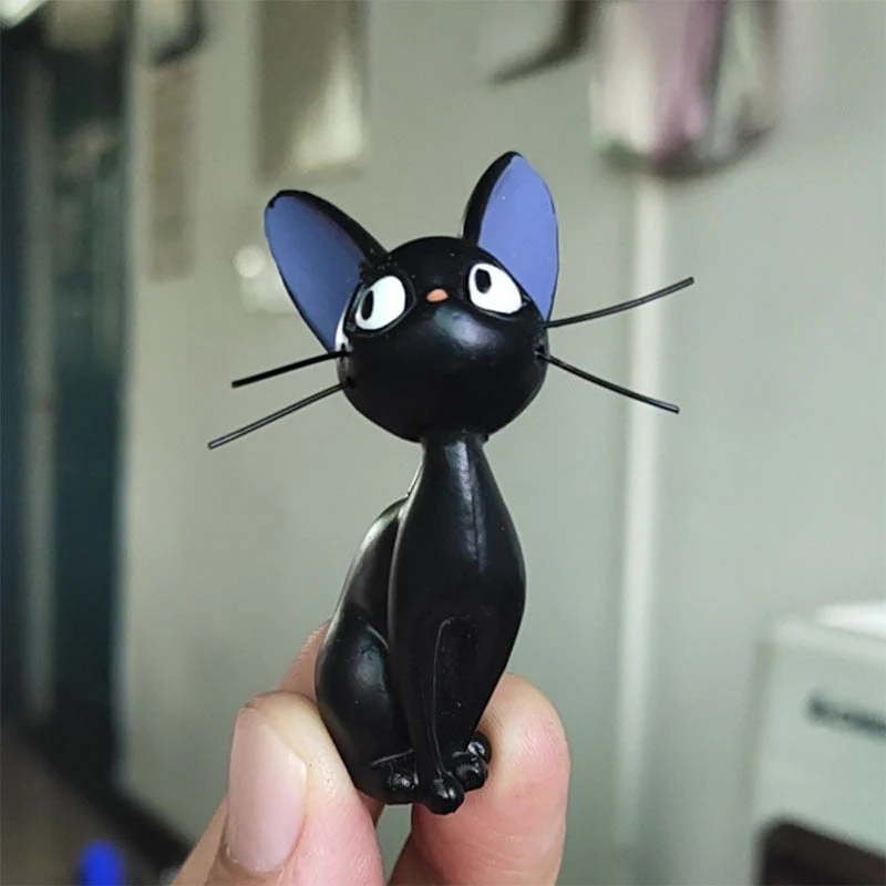 HULIANFU Lovely Cartoon Big Black Cat White Cat Model Figurines Decoration Desk Decor DIY Crafts Garden Home Office Ornament Miniatures - Deanwangkt