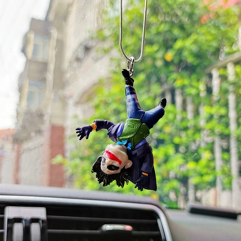 HULIANFU Upside Down Joker Model Car Rearview Mirror Pendant The Joker Doll Car Accessories Interior Aroma Ornament Auto Air Vent Clip - Deanwangkt