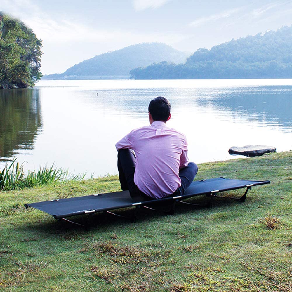 HULIANFU Portable Foldable Camping Cot Single Person Outdoor Folding Bed 330LB Bearing Weight Compact for Outdoor Picnic Camping - Deanwangkt