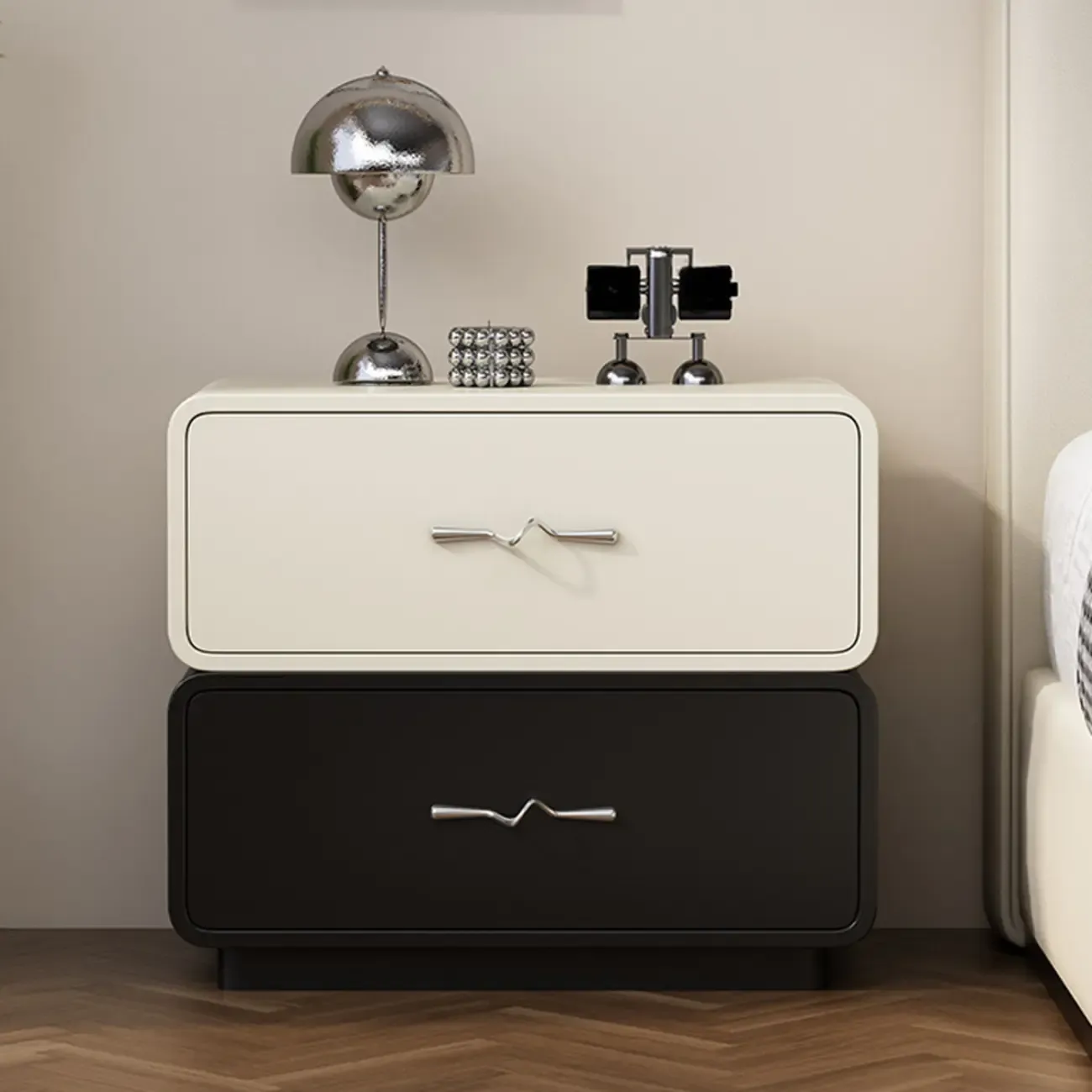 Modern Wooden Nightstand with Drawer Storage