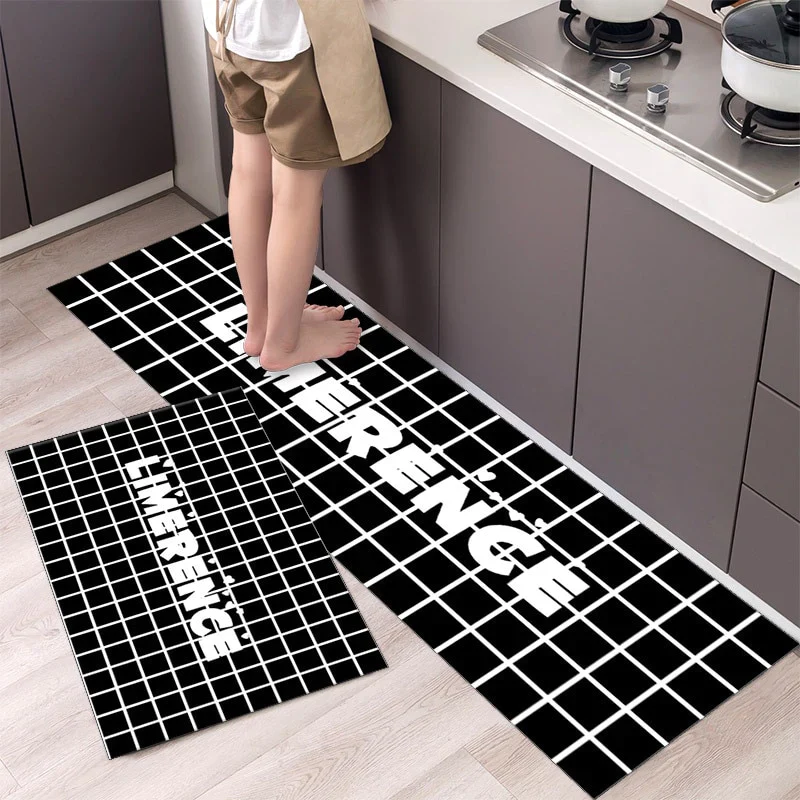HULIANFU New Hot Sale Kitchen Floor Mat Tableware Pattern Entrance Doormat Bathroom Door Floormat Parlor Anti-slip Antifouling Long Rugs - Deanwangkt