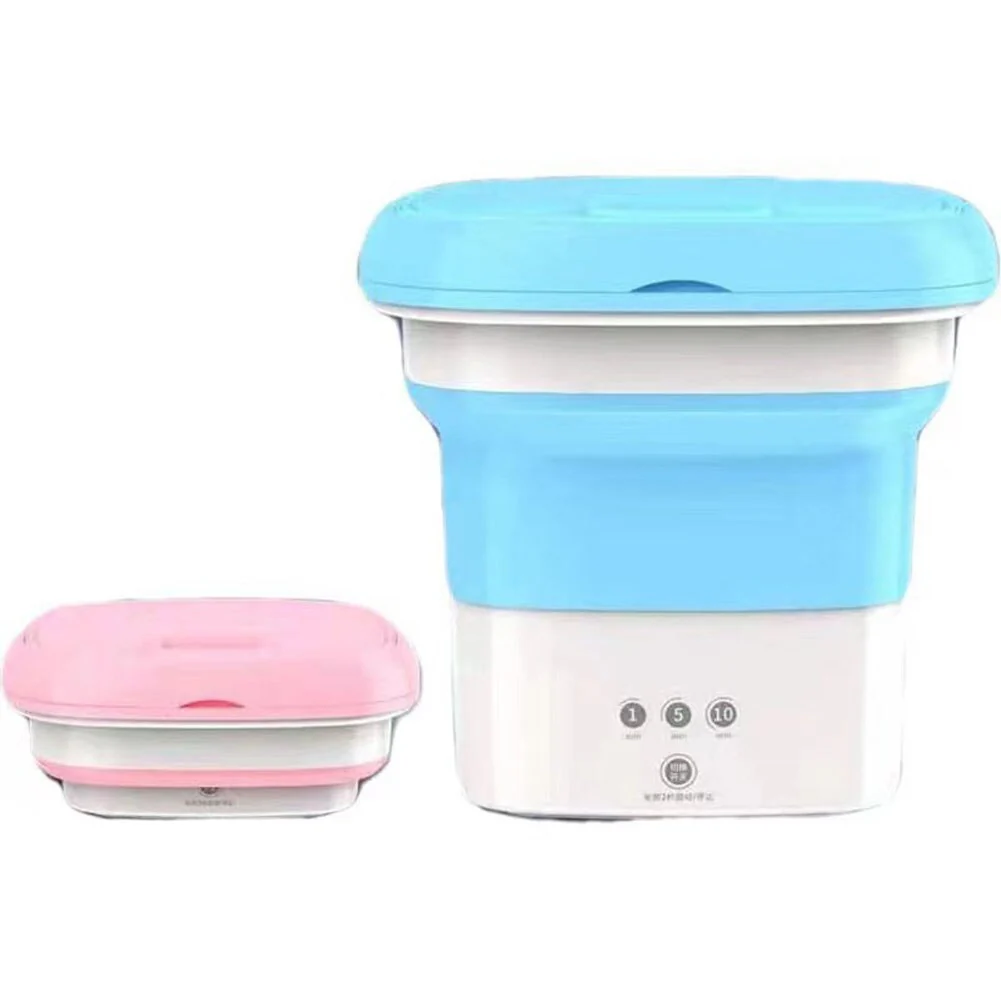 HULIANFU Portable Mini Folding Washing Machine for Socks Underwear Clothes Washer with Dryer Bucket Cleaning Washer Washing Machine - Deanwangkt