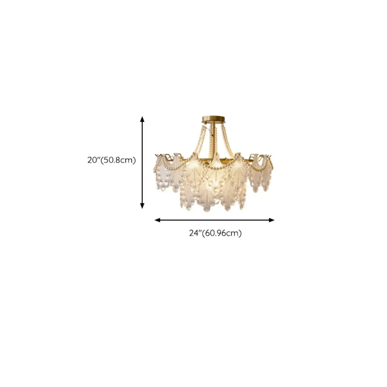 Gold Crystal Beads Chandelier with Elegant Design