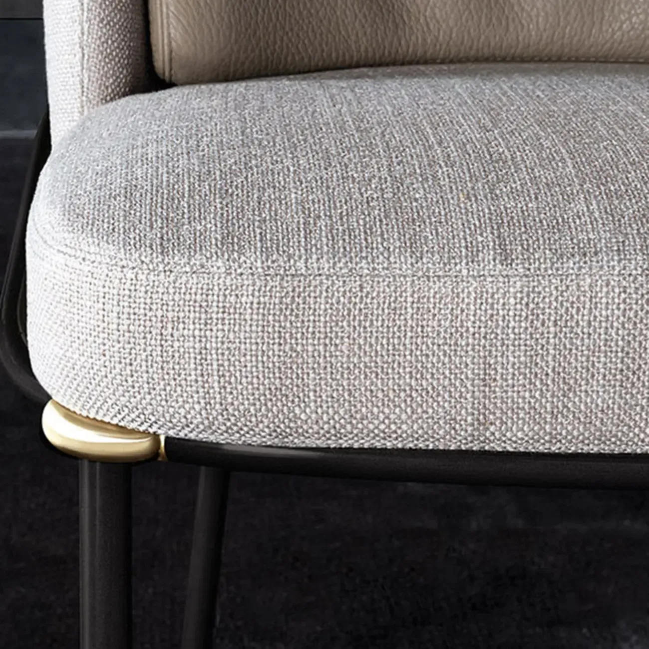 Curved Back Houndstooth Pattern Upholstered Dining Chair