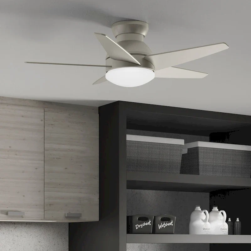Casablanca 44  Isotope Low Profile Ceiling Fan with LED Light Kit and Wall Control - Mid-Century Modern, Contemporary