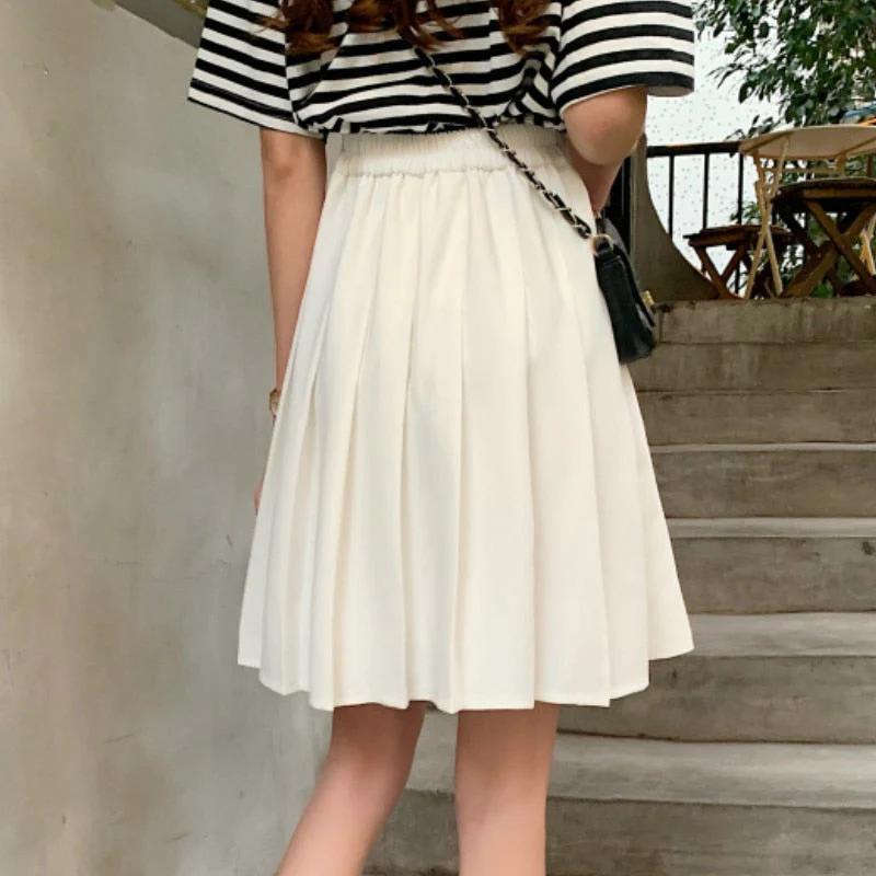 Hulianfu Skirts Pleated Women High Waist Summer Knee-length Preppy Style Harajuku Y2k Hot Sale Street School Cosplay Casual Female Faldas - Deanwangkt