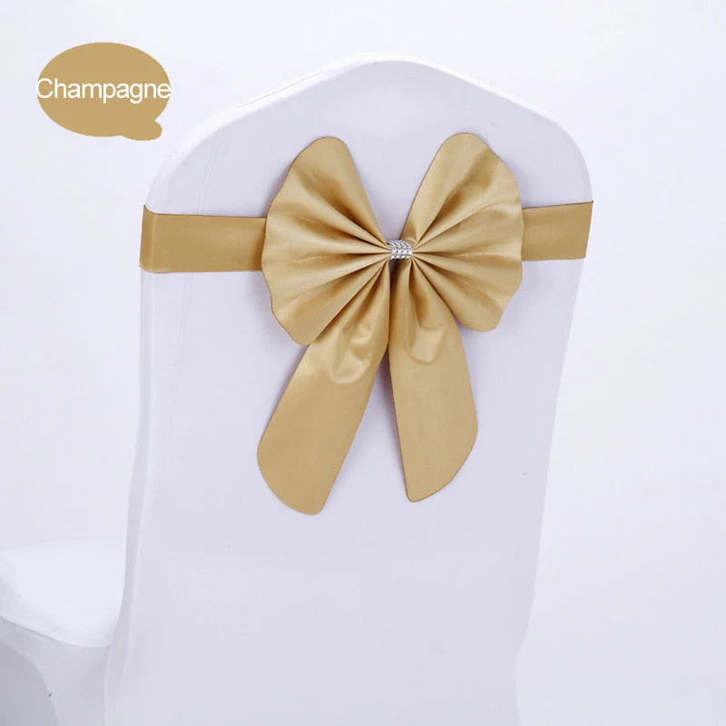 HULIANFU Wedding Ceremony Decor 10 Pieces Red Blue Already Bow Tie Hotel Banquet Chair Sash Band Conference Event Birthday Party Favor - Deanwangkt