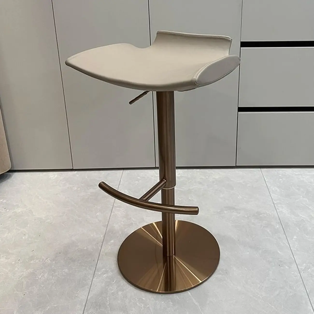 Modern Adjustable Faux Leather Swivel Bar Stools
