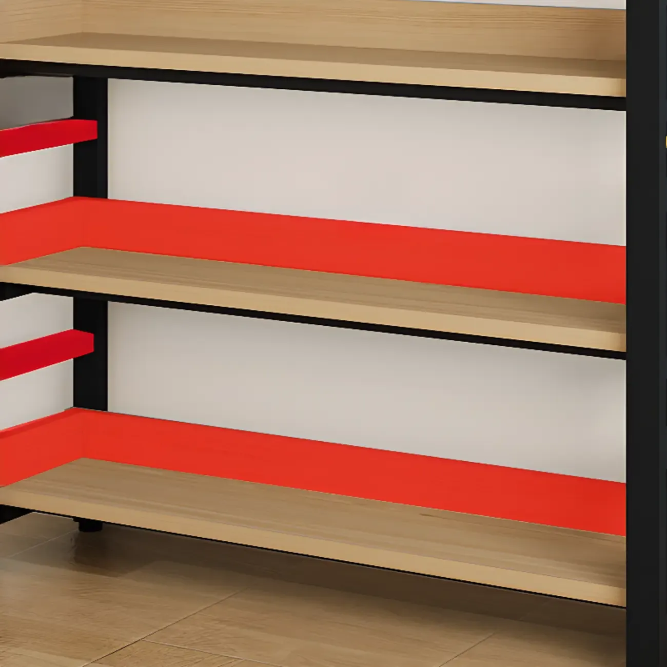 Modish Multi-Layer Open Back Wooden Tall Bookshelves