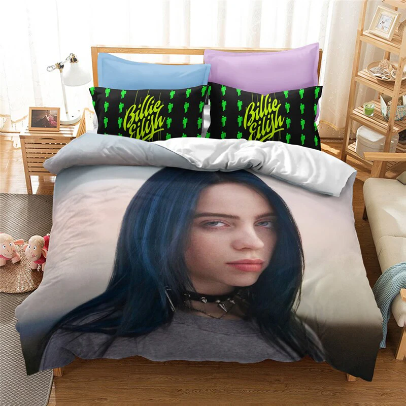HULIANFU Popular Billie Pattern Duvet Cover Set Pillowcase Printed Bedding Set Single Double Twin Full Queen King Size for Bedroom Decor - Deanwangkt